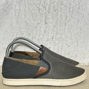 OluKai Womens Grey Pehuea Breathable Comfort Slip On Sneakers Shoes SZ US 7
